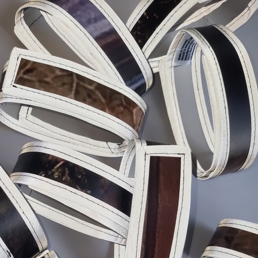 Reflektierendes Hosenband aus LKW-Plane (Unikat)