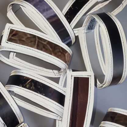 Reflektierendes Hosenband aus LKW-Plane (Unikat)