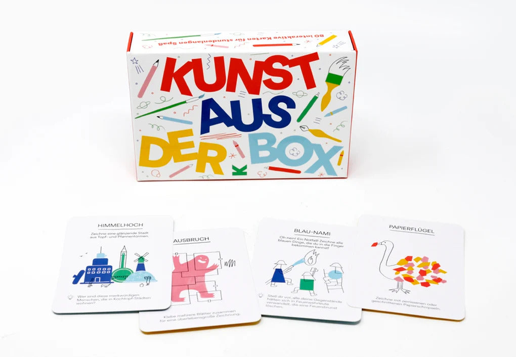 Karten Kunst aus der Box mit Anregungen um Neues auszuprobieren