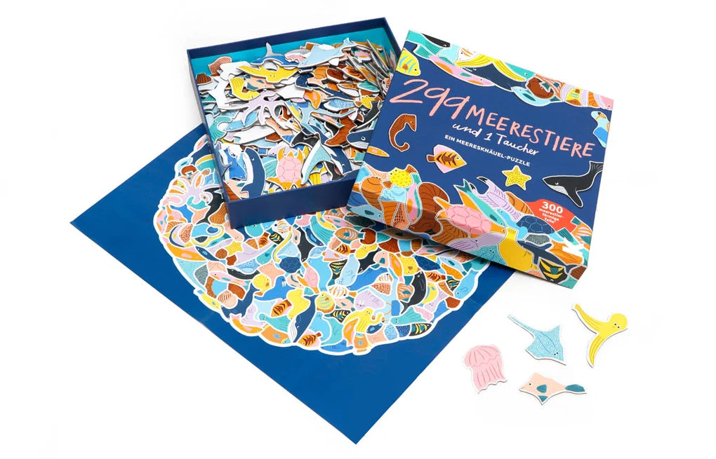 Puzzle 299 Meerestiere und ein Taucher