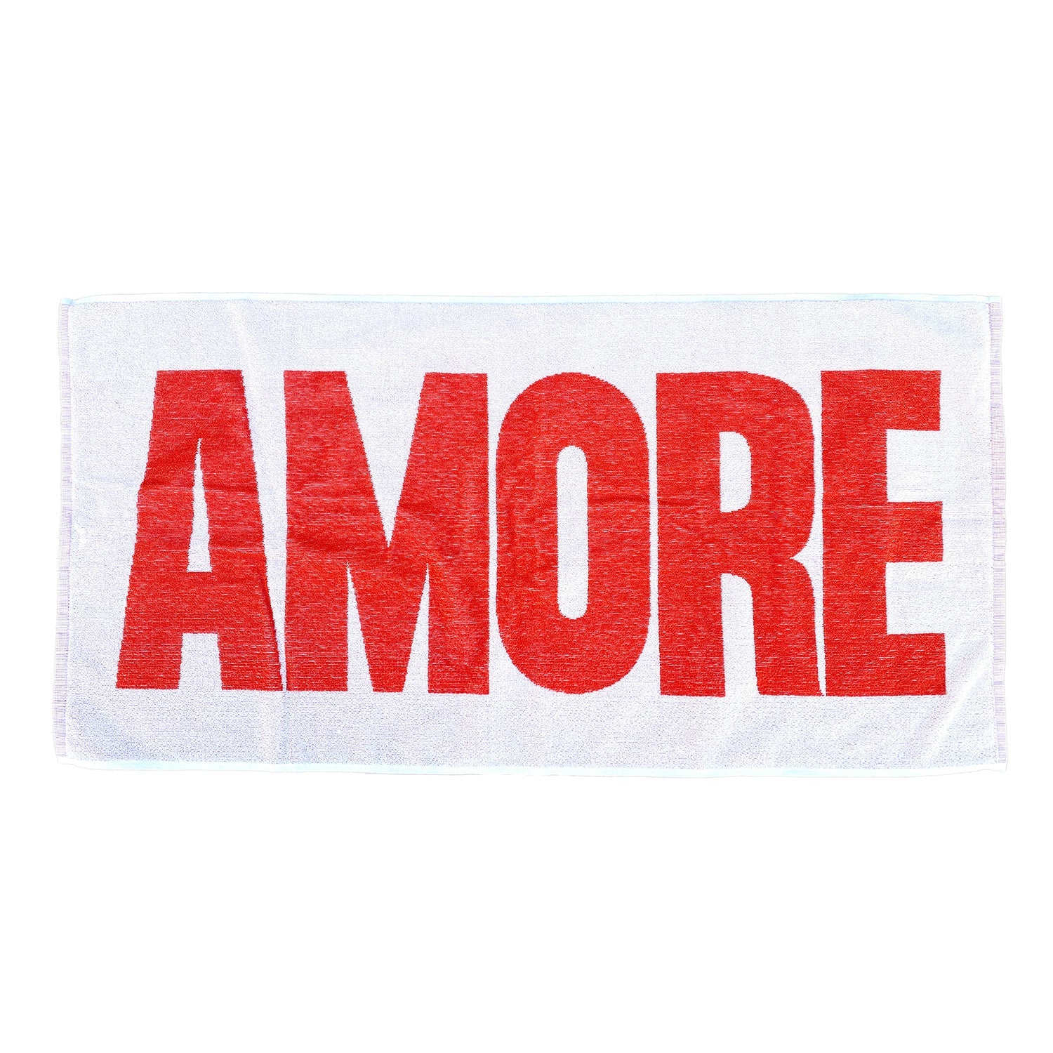 weißes Fairtrade-Handtuch mit rotem Amore-Aufdruck