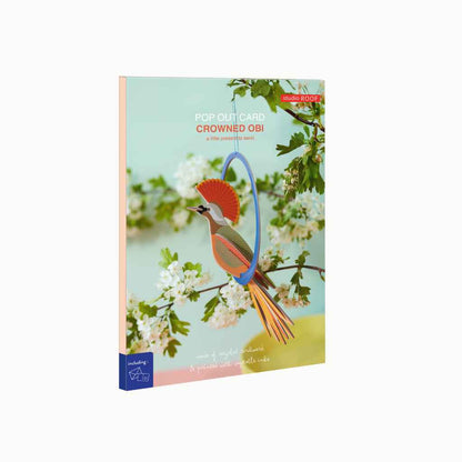 Grußkarte mit Papier Bastelset Paradiesvogel Mobile -studio ROOF