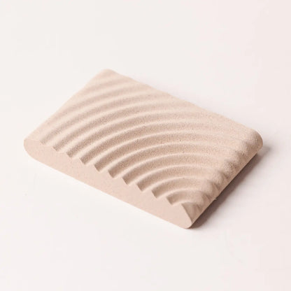 3 d gedruckte Seifenschale mit Wellenform, sandfarben