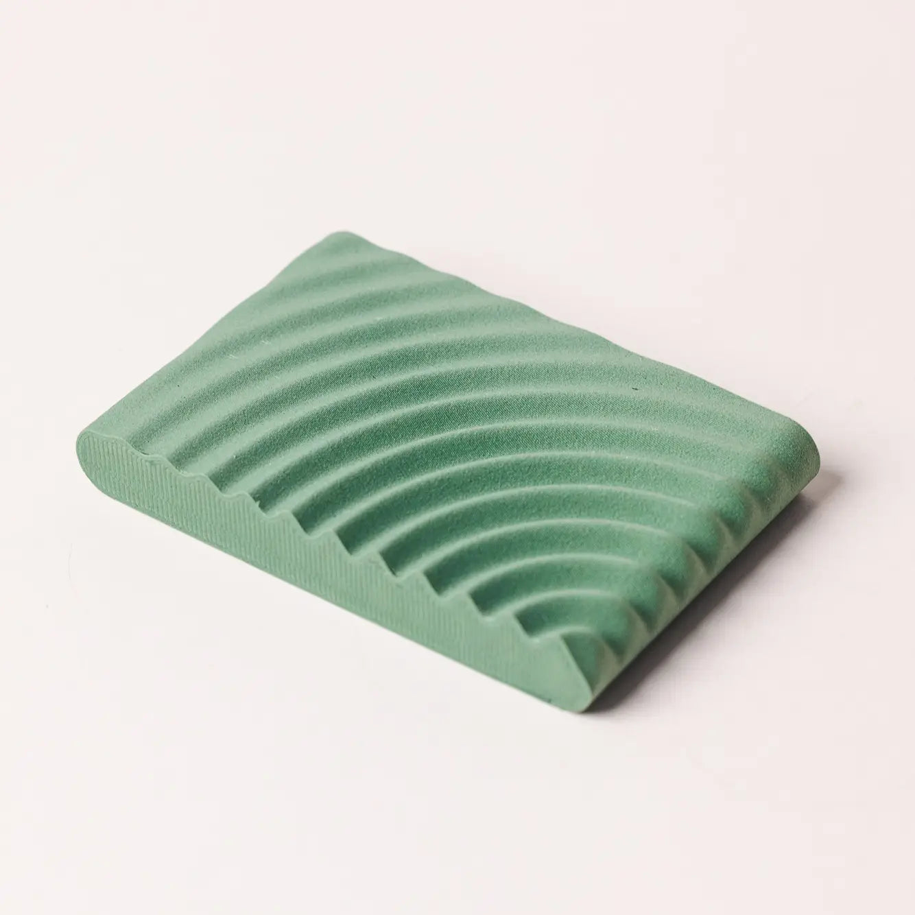 3 d gedruckte Seifenschale mit Wellenform in grün