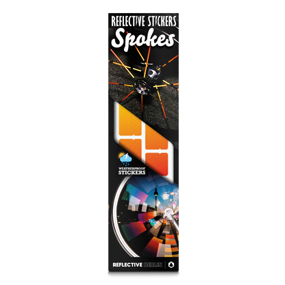 Speichenreflektoren: Reflektierende Speichensticker Orange Farbverlauf