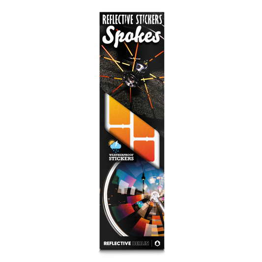 Speichenreflektoren: Reflektierende Speichensticker Orange Farbverlauf