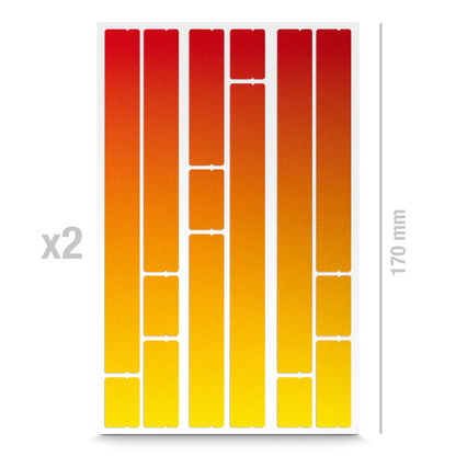 Speichenreflektoren: Reflektierende Speichensticker gelb orange rot Farbverlauf
