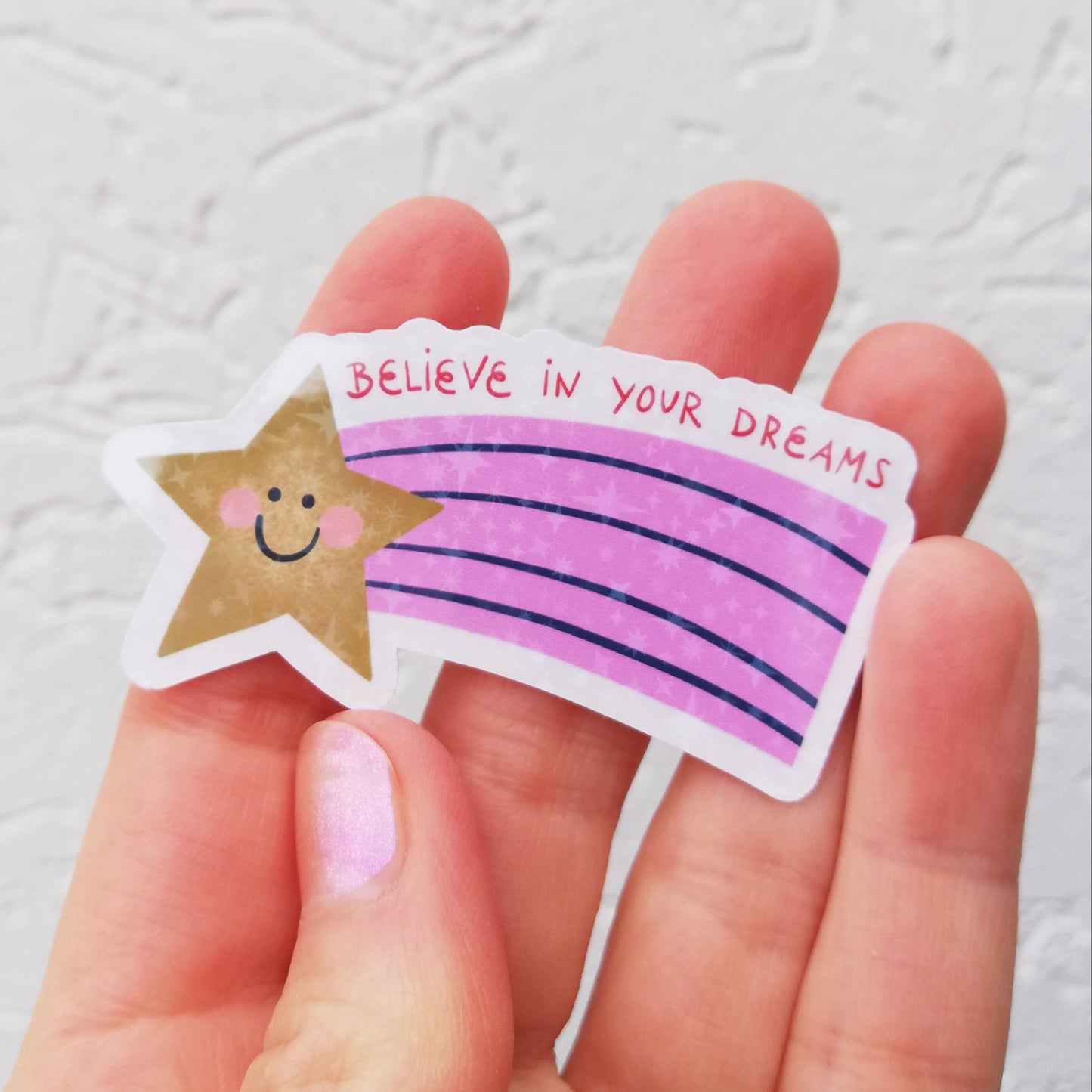 Glitzer Sticker Sternschnuppe believe in your dreams