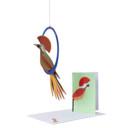 Grußkarte mit Papier Bastelset Paradiesvogel Mobile -studio ROOF