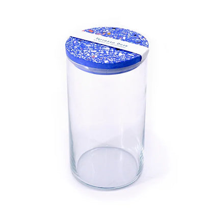 Vorratsdose mit blauem Terrazzo Deckel aus Porzellangips
